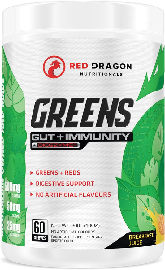 Greens Gut + Immunity Powder 300 G, Breakfast Juice