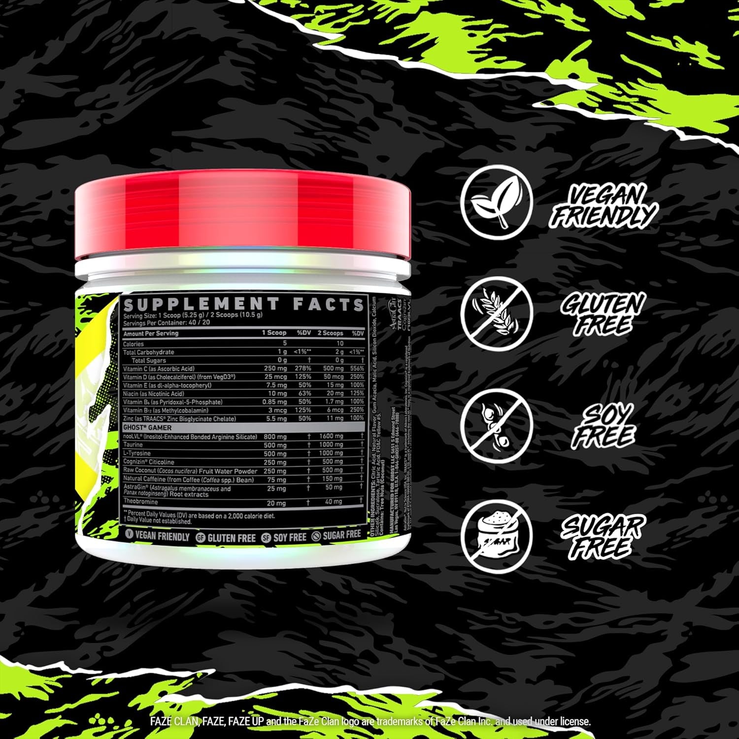 Gamer Faze up Energy Powder 210 G, 40 Servings