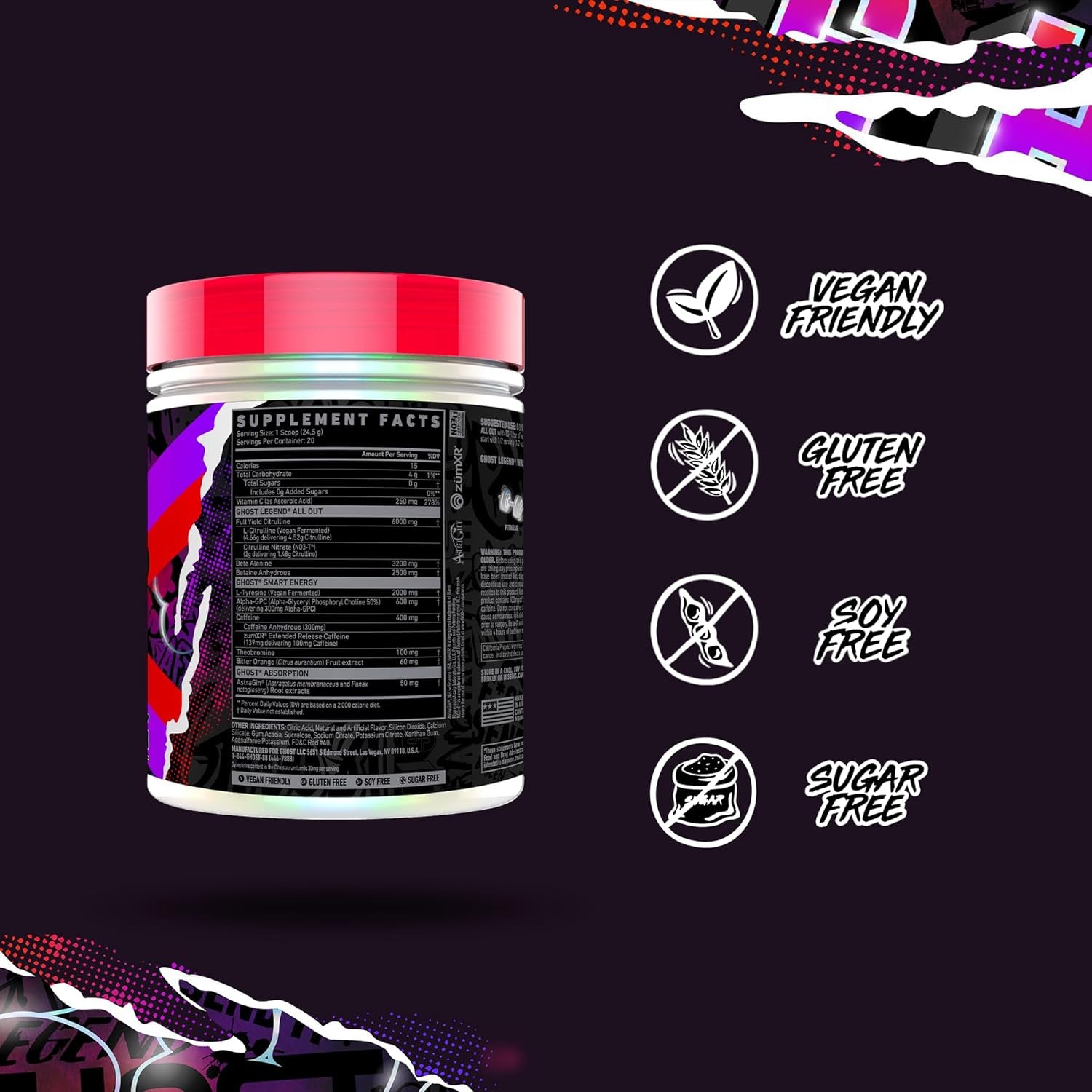 Legend All Out Pre Workout Supplement 20 Servings, Cherry Limeade