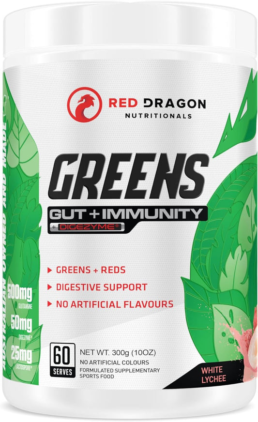 Greens Gut + Immunity Powder 300 G, White Lychee