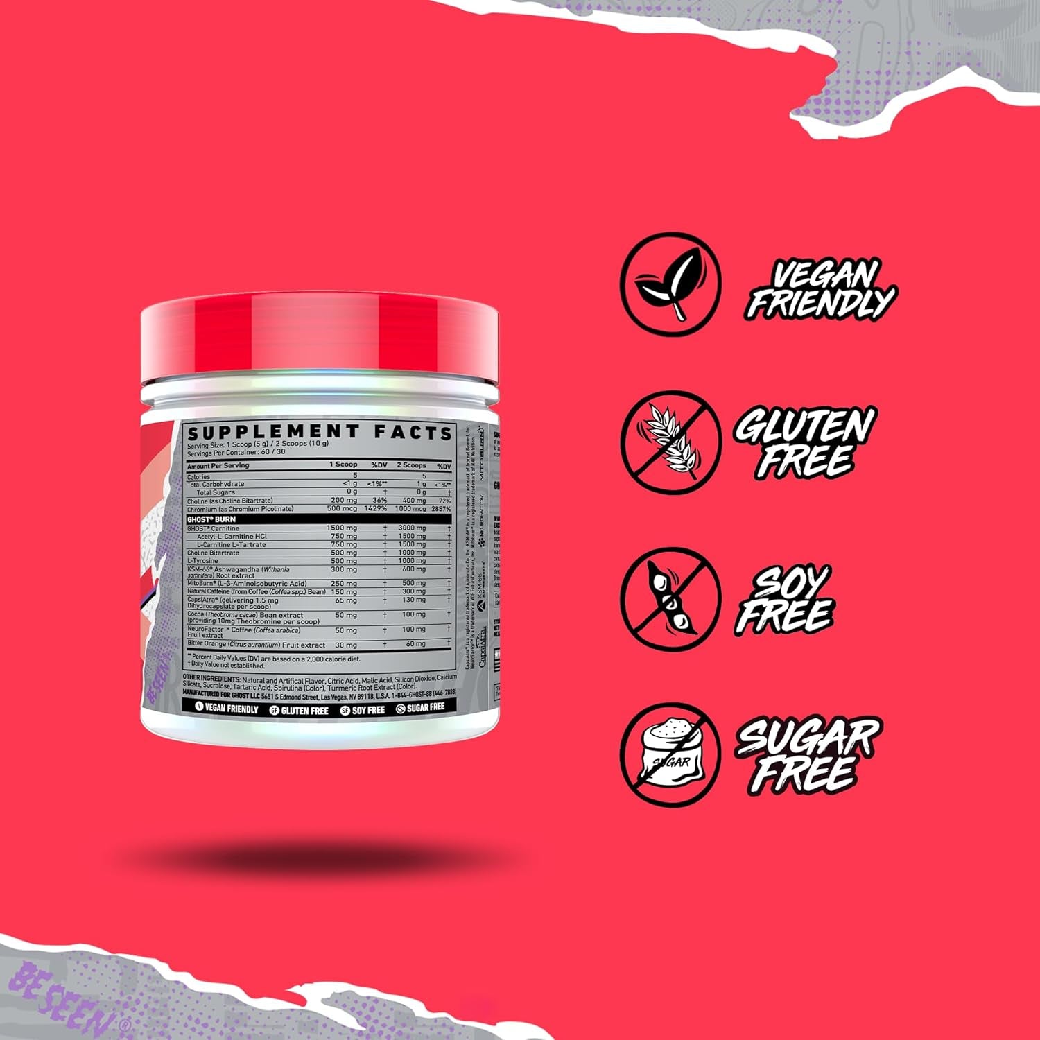 Burn V3 Thermogenic Powder 300 G, Guava Berry, 60 Servings