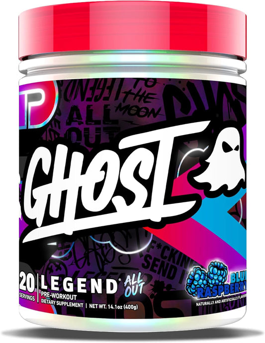 Legend All Out Pre Workout Supplement 20 Servings, Blue Raspberry
