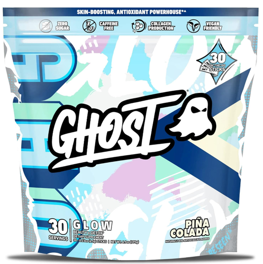 Glow Sticks: Beauty and Detox Supplement - 30 On-The-Go Stick Packs, Pina Colada - Hyaluronic Acid, Biotin & L-Theanine for Skin-Boosting Support – Sugar Free, Gluten Free