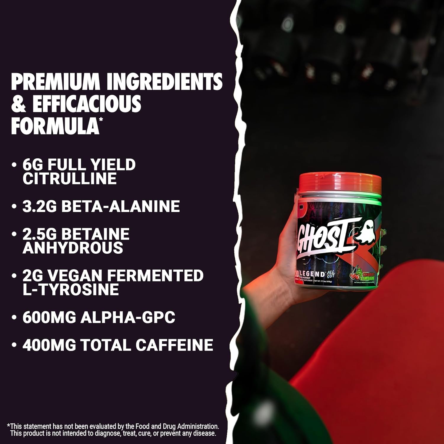 Legend All Out Pre Workout Supplement 20 Servings, Cherry Limeade